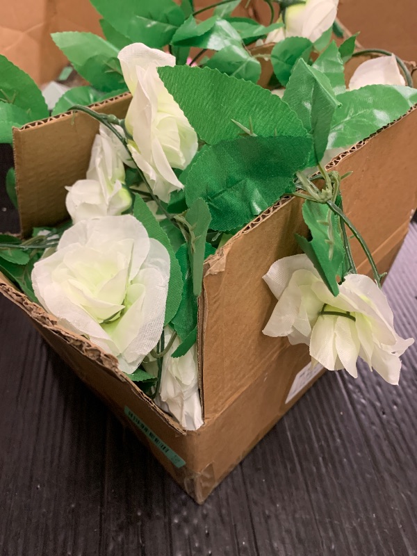 Photo 1 of 10PCS Fake Rose Garland, 7.5Ft Artificial Vines Flowers Hanging Rose Vine forfor Table Wedding Backdrop Arch Wall Party Mantle Festival Decor