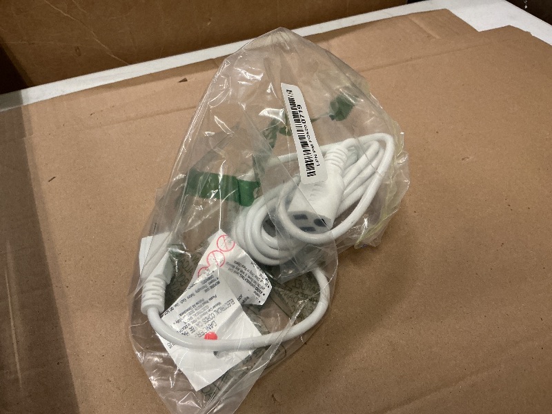 Photo 1 of 16/3 White Extension Cord 10 FT, Indoor Extension Cord for Laptops, Coffee Makers, Office Home Appliances, 3 Prong Resistant Cable Flexible, 13A 125V 1625W ETL Listed
