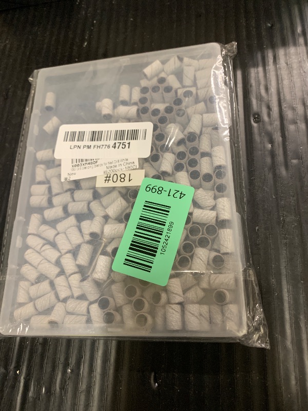 Photo 1 of 200Pcs Nails Sanding Band, 180 Grit Zebra Sanding Band for Nail Drill Fine Grit Sanding Bands with 3/32” Nail Sanding Bit for Natural, Gel Nail, Sand Band 180 Grit Set for Manicure & Pedicure