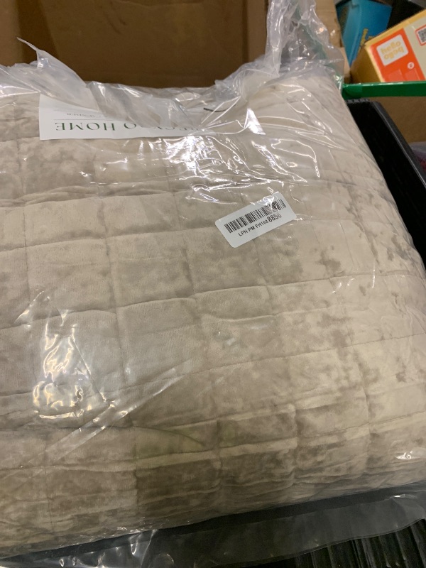 Photo 1 of RECYCO Luxury Velvet Quilt Set Full Queen Size Bedding Sets, Ultra Soft Velvet Comforter Set, Lightweight Channel Box Stitch Oversized Bedspread Coverlet for All Season, with 2 Shams, Urban Taupe
