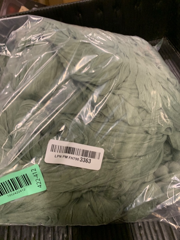 Photo 1 of 12 Pack Sage Green Cheesecloth Table Runner 10FT Rustic Gauze Fabric Cheese Cloth Table Runner for Wedding Bridal Baby Shower Table Decor 20 x 120 Inch Long Boho Sheer Birthday Party Table Decorations