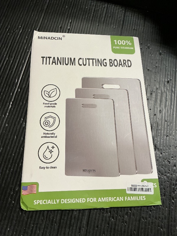 Photo 1 of 3-Pack Titanium Cutting Boards For Kitchen, 100% Pure Cut Titanium Cutting Board, Food Grade Quality, Double-sided non-toxic, Easy To Clean, Dishwasher Safe And Will Not Absorb Odors