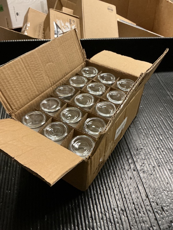 Photo 1 of 2oz Jars with Lids, HOA Kinh 30 Pack Clear Glass Jars Empty Cosmetic Containers Round Airtight Glass Jar with Inner Liners and black Lids for Storing Lotions, Powders, and Ointments