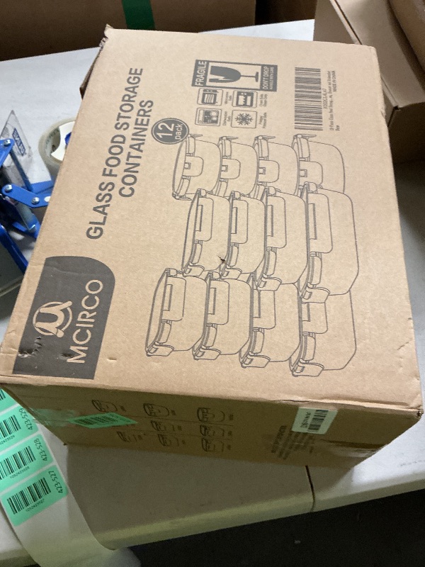 Photo 1 of M MCIRCO 24-Piece Glass Food Storage Containers with Upgraded Snap Locking Lids,Glass Meal Prep Containers Set - Airtight Lunch Containers, Microwave, Oven, Freezer and Dishwasher