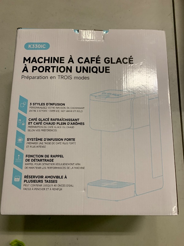 Photo 1 of Tastyle Single Serve Coffee Maker, Iced and Hot Coffee Machine for K Cup & Grounds, Compact Design, 40oz Removable Water Reservoir, 6 to 24 Oz Brew Sizes, Fits 7.3" Travel Mug, Gray