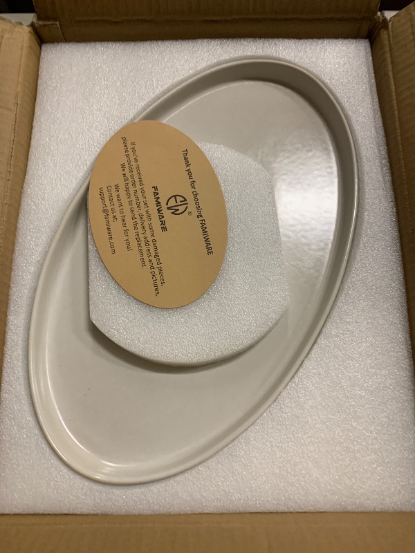 Photo 1 of famiware Serving Platter, 16/14.6/12.9 Inch Serving Dishes for Entertaining, Party Serving Trays for Food, Buffet Oval Platters for Food, Large Plates for Bread Turkey Cheese Appetizer, Matte White