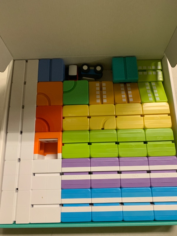 Photo 1 of QBI Magnetic Building Blocks Car Track Set, 46PCS STEM Learning Toys for Kids Ages 4-8, Sensory Magnetic Blocks with 2 Push-and-go Cars | Educational Montessori Magnet Cubes for Boys & Girls