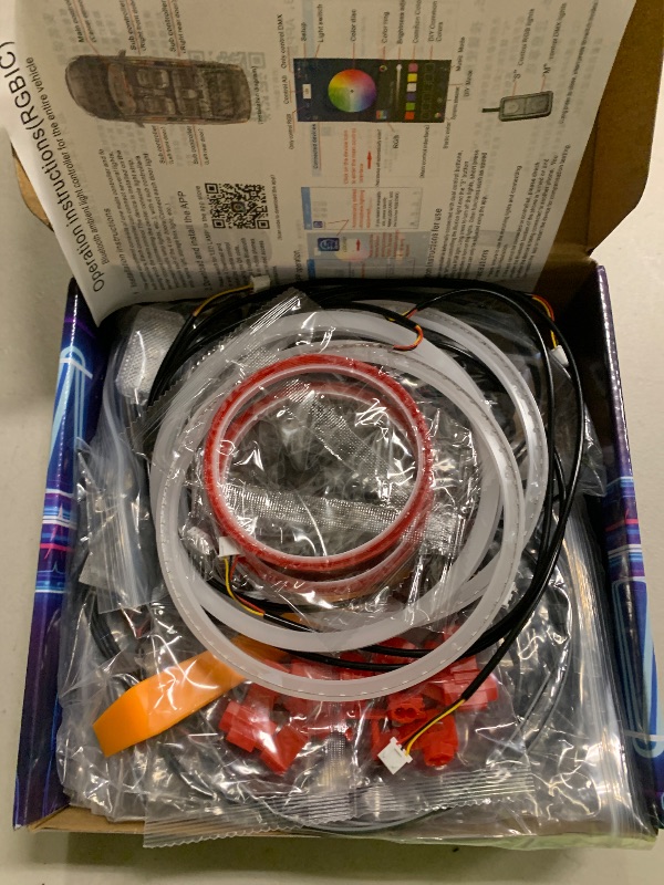 Photo 1 of Dreamcolor Acrylic Interior Car LED Strip Light with Wireless APP, RGB 22 in 1 with 175 inches 612 LEDs Fiber Optic Strip Lights for Car, Dual Zone Music Sync Neon Car Ambient Lighting Kits