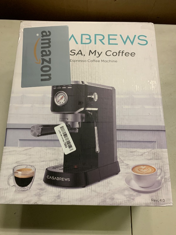 Photo 1 of CASABREWS CM5418 Espresso Machine 20 Bar, Stainless Steel Espresso Maker with Milk Frother, Compact Cappuccino Machine for Home, Espresso Coffee Machine, Gift for Her, Gift for Family, Black