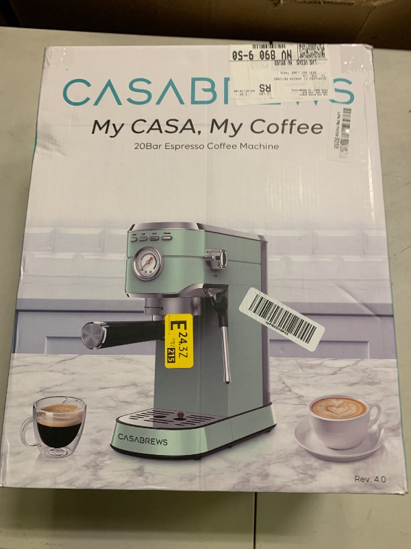 Photo 1 of CASABREWS CM5418 Espresso Machine 20 Bar, Cappuccino Machine with Milk Frother Steam Wand, Stainless Steel Espresso Coffee Machine, Gift for Grandma or Wife, Gift for Girlfriend, Pastel Green