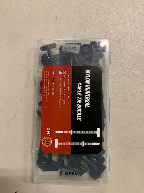 Photo 1 of 2026 Upgraded Nylon Universal Cable Tie Buckle, Heavy Duty Self-Locking Rivet Zip Ties, Multifunctional Cable Tie Buckle for Car Daily Repair, Home, Office, Garden, Workshop(30Pcs)