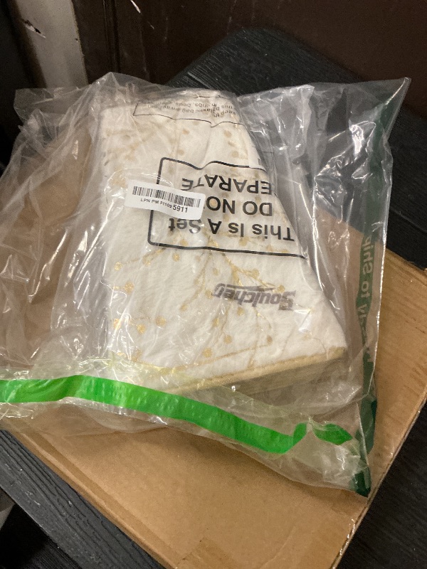 Photo 1 of 25'' Christmas Tree Collar, White Christmas Tree Ring for Artificial Trees, Faux Fur Plush Trees Collar Farmhouse Rustic Tree's Base Cover with Gold Berry Branch Pattern for Holiday Home Indoor Decor