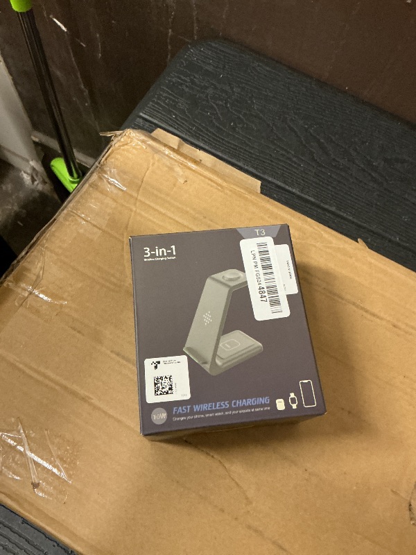 Photo 1 of 3 in 1 Wireless Charging Station, 2025 Upgraded Fast Desk Charger Station for iPhone 17 16 15 14 13 12 Pro Max Plus, Charger Stand for Apple Watch 11 10 9 8 7 6 5 4 3 2 Ultra SE, Airpods 4 3 2 Pro