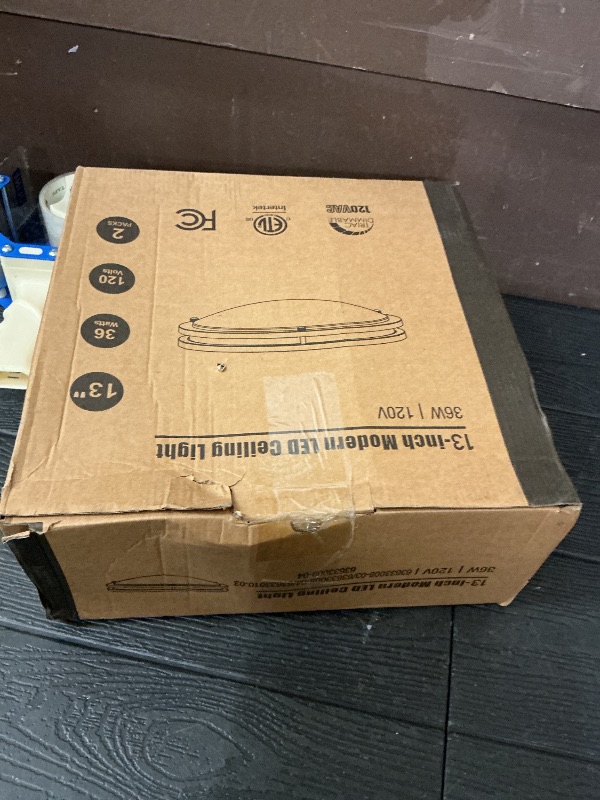 Photo 1 of 36W LED Ceiling Lights 3600lm Super Bright, Dimmable Flush Mount Light Fixtures 6500K/5000K/4000K/3000K/2700K Adjusted Modern Ceiling Lights 2PACK, 13 Inch Ceiling Lamps for Bedroom Kitchen, Nickle