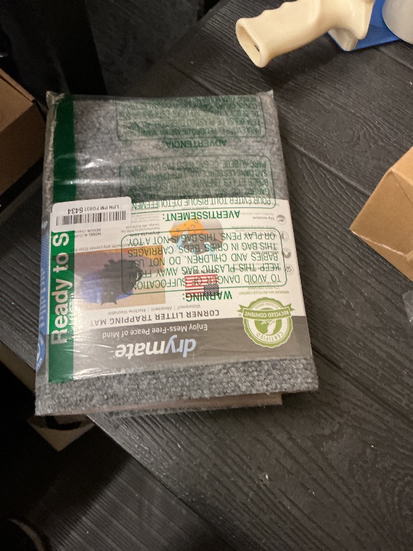 Photo 1 of Drymate Corner Cat Litter Trapping Mat (Ridged Design), Traps Mess from Box, Protects Floors, Urine-Proof, Machine Washable, Soft on Kitty Paws, Absorbent, Waterproof (USA Made, Recycled Content)