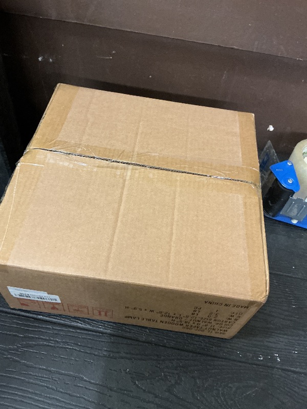 Photo 1 of 18.5" Table Lamp for Living Room, Modern Dimmable Walnut Wood Desk Lamps for Bedroom, UL Listed Nightstand Lamp, End Table Lamps for Console, Entryway, Office, Dorm, Home Decor, Orange Velvet Shade