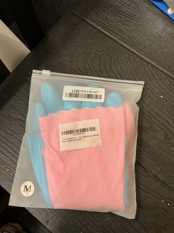 Photo 1 of HSL Household Cleaning Gloves - 2 Pairs Reusable Kitchen Dishwashing Gloves with Latex Free, Cotton lining, Waterproof, Non-Slip, Ideal for Dishes, Household Chores, and Gardening (Medium)