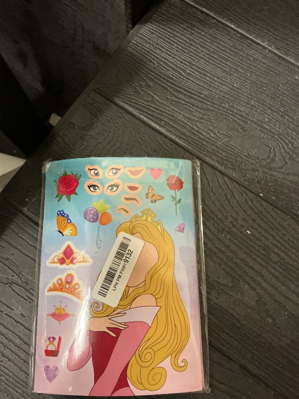 Photo 1 of 36 PCS Make-a-face Sticker Sheets Large Make Your Own Mix and Match Stickers for Kids Sticker Play Set Reusable Stickers Fantasy Kids Arts and Crafts Activity Party Favor Supplies Craft (Princess)