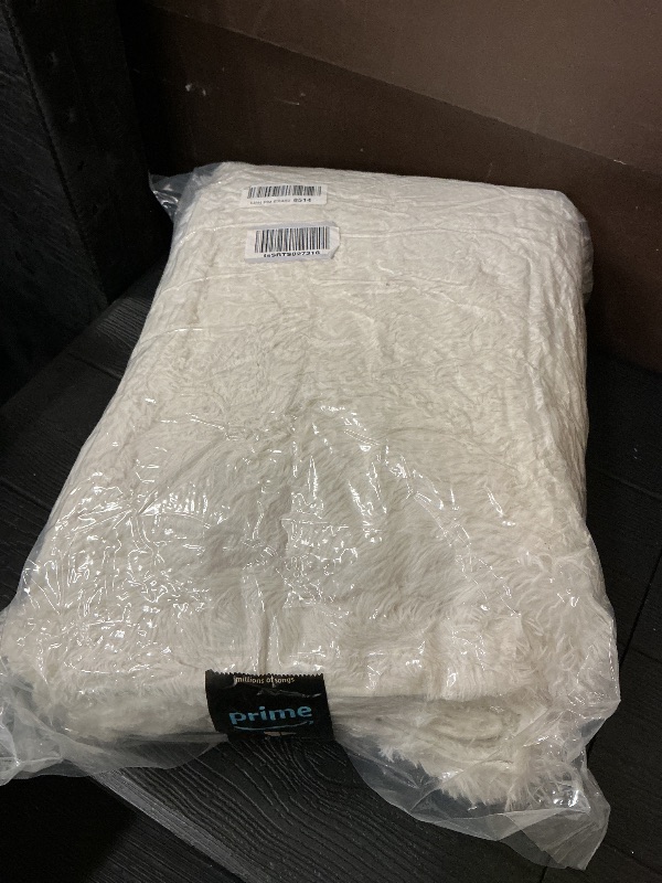 Photo 1 of Merelax Soft Modern Indoor Large Shaggy Rug for Livingroom Bedroom Dorm Kids Room Home Decorative, Non-Slip Plush Fluffy Furry Fur Area Rugs Comfy Nursery Accent Floor Carpet 8x10 Feet, Ivory