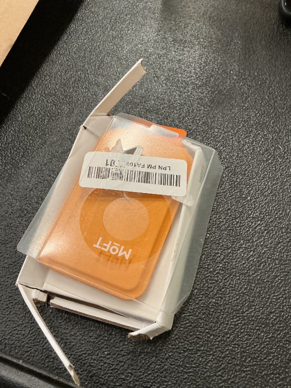Photo 1 of MOFT MagSafe Wallet, Card Holder Fit 1-2 Cards, Strong Magnetic Phone Stand with Angle Adjustment, MOVAS Vegan Leather Phone Wallet for iPhone 16/15/14/13/12 Series, Orange