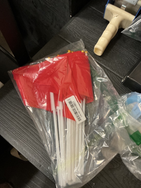 Photo 1 of 25 Pack Red Pennant Flags Small Mini Hand Held Solid Color Pennant On Sticks Flags,Party Events Celebration,School,Grand Opening,Kids Birthday,Sports Clubs,Flower Pot (Red)