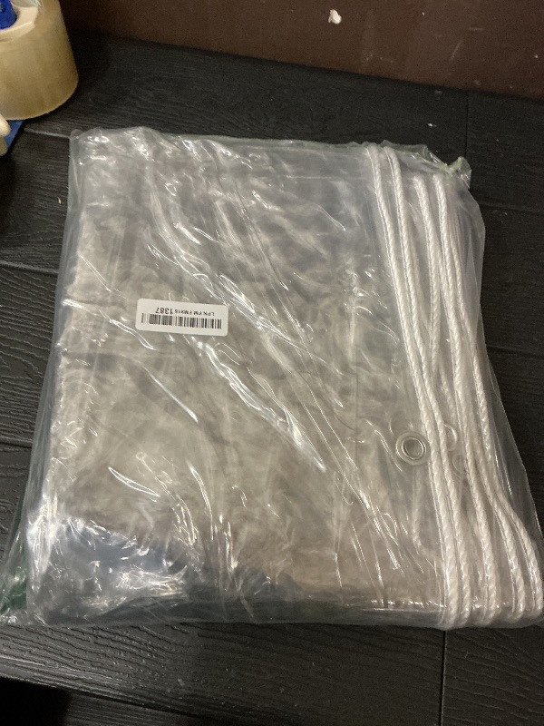 Photo 1 of Clear Tarps Heavy Duty PVC, Transparent Tarp Durable Waterproof Dustproof Windproof, Tarpaulin with Grommets & Ropes for Greenhouse, Patio, Garden, Pavilion, Chicken, Porch, Outdoor?8' x 10'?