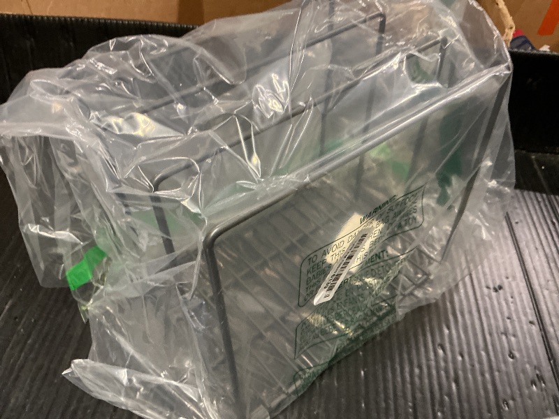 Photo 1 of mDesign Steel Storage Tray Organizer Rack for Kitchen Cabinet - Divided Holder with 3 Slots for Skillets, Frying Pan, Pot Lids, Cutting Board, Baking Sheets - Concerto Collection - Graphite Gray