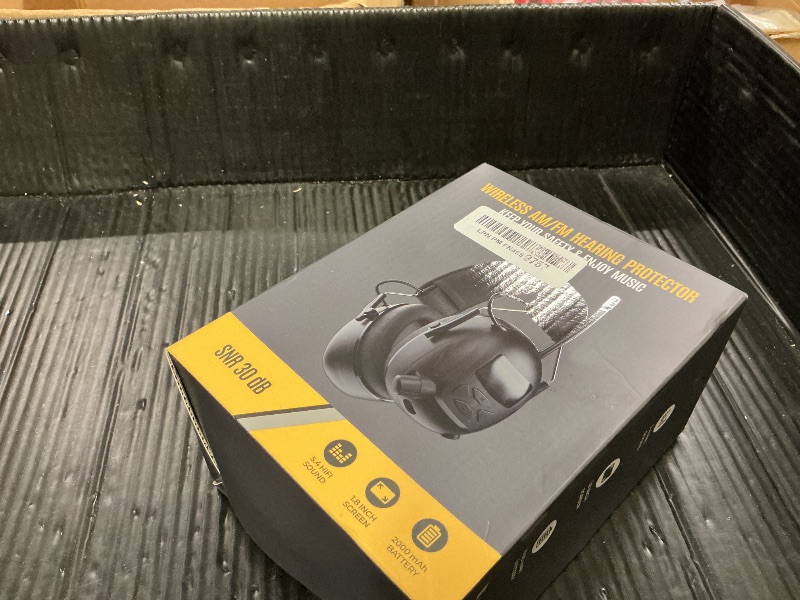 Photo 1 of 2025 AM/FM Radio Ear Protection Headphones with Backlit Digital Display, 120H Working Time, Rechargeable Hearing Protector, 30dB Noise Reduction Safety Earmuffs for Mowing, Construction, Work, Green