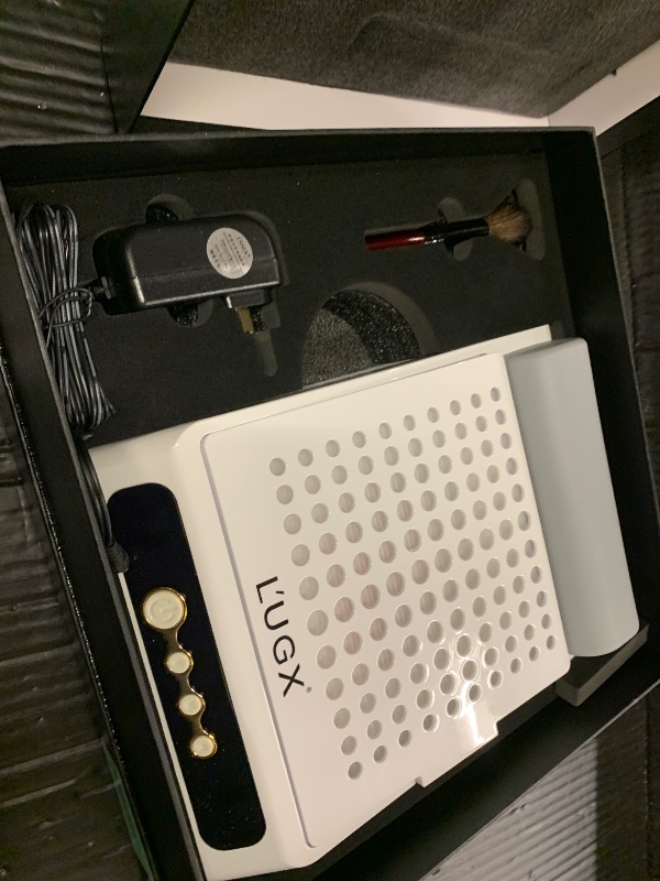 Photo 1 of L'UGX Rechargeable Nail Dust Collector, Professional Brushless Turbo Dust Collector Nail Tech, Powerful Dust Suction Machine Manicure Pedicure Tool for Acrylic Nail Polishing, Low Noise, 2Pcs Filters