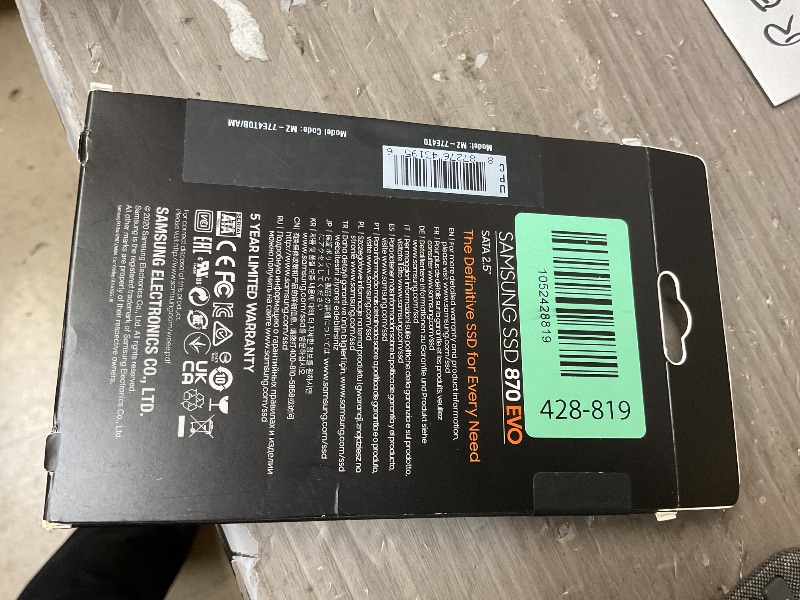 Photo 1 of SAMSUNG 870 EVO 4TB 2.5 Inch SATA III Internal SSD (MZ-77E4T0B/AM) , Black