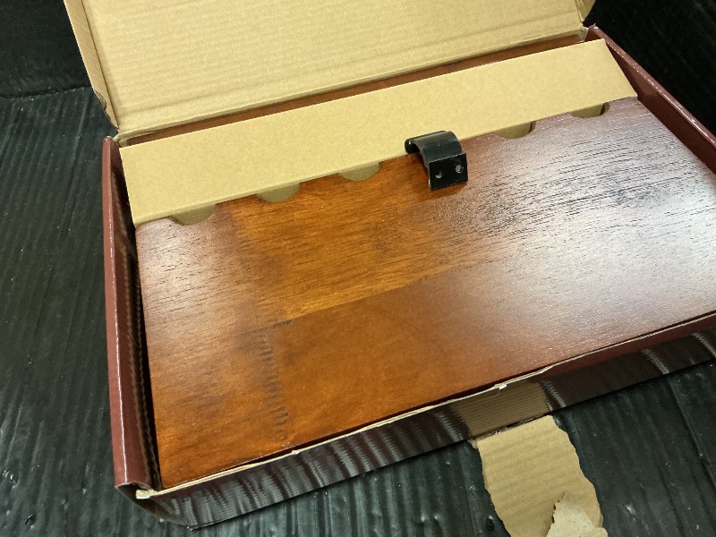 Photo 1 of EXTCCT Wall Mount Pool Stick Holder - Billiards Pool Cue Rack Hardwood Pool Cue Set Holder for 6 Cues Sticks Storage Pool Table Accessories Equipment Organizer