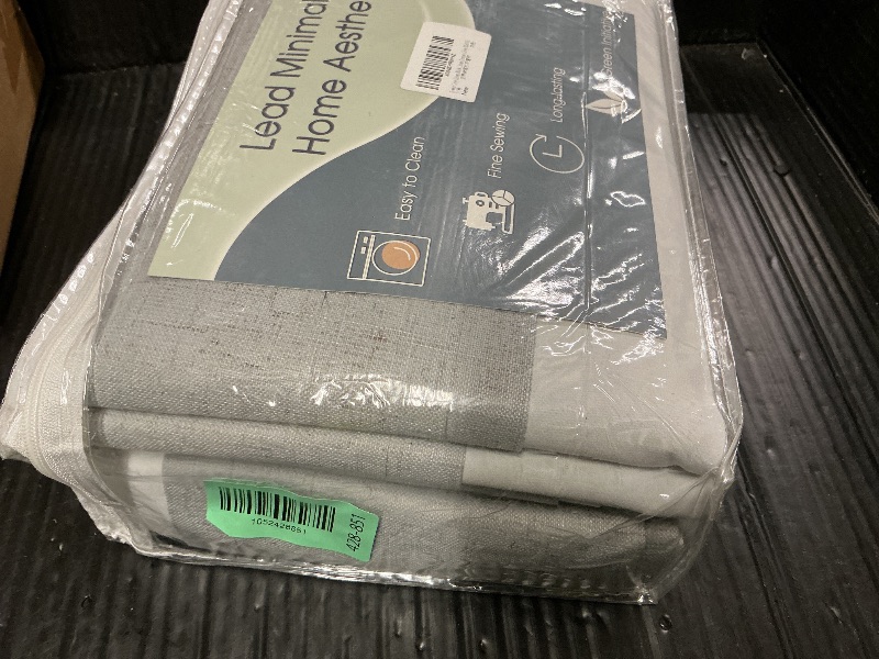 Photo 1 of Jowels Grey Linen Blackout Curtains 102 Length 2 Panels Set for Living Room Bedroom, 100% Black Out Thermal Insulated Linen Drapes, Room Darkening Grommet Curtains 102 Inches Long