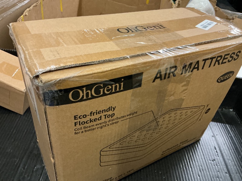 Photo 1 of OhGeni Air Mattress Queen with Built in Pump, Inflatable Mattress Blow Up Mattress 18 Raised Comfort,Upgraded Surface Portable Bed, Air Bed for Home, Guest, Camping, Colchone Inflable, 650 lbs