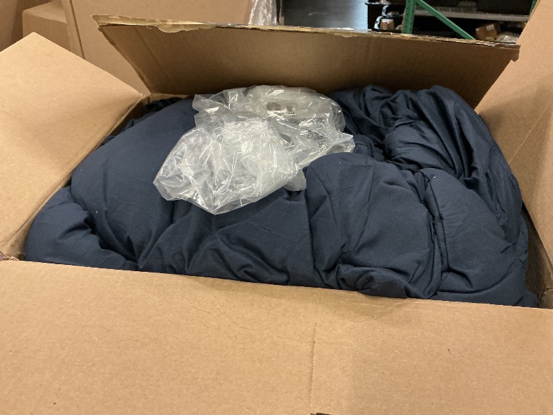 Photo 1 of CozyLux Navy Blue Full Size Comforter Set, 3 Pieces Solid Breathable Quilted Style Bedding Sets, Luxury Fluffy Soft Bed Set with Down Alternative Comforter for All Season (1 Comforter & 2 Pillowcases)