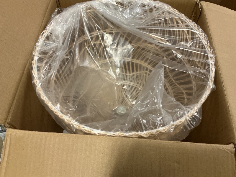 Photo 1 of Arturesthome Rattan Pendant Light Fixture, Wicker Chandelier Boho Basket Ceiling Lighting, Large Natural Woven Hanging Lamp for Kitchen Island Sink