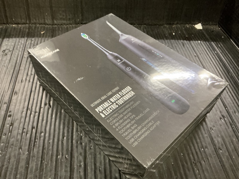Photo 1 of 2-1 Oral Clean Kit- Water Dental flosser & Electric Toothbrush Combo- Brushing & Flossing- for Teeth Cleaning and Gum Health (Black)