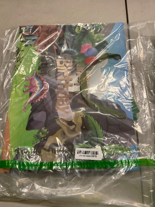 Photo 1 of 16.5'' Extra Large Dinosaur Birthday Gift Bag Set with Handles, Greeting Card, Black Tissue Papers and Stickers for Boys Kids Teens, Dinosaur Design, 1 Pcs