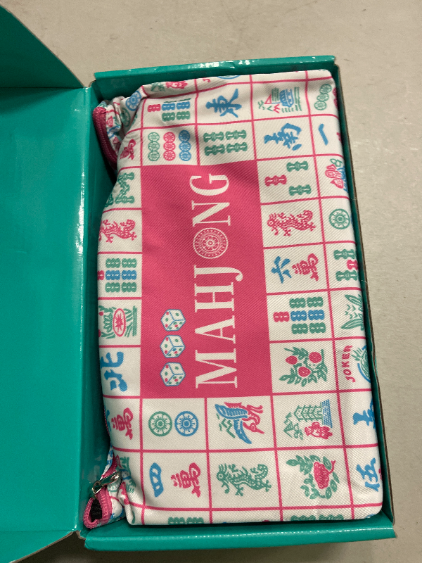 Photo 1 of My Mahjong Trove 160 Pink Engraved American Mahjong Game Set with Carrying Bag and Accessories, 1.2’’ Mahjong Tile Set