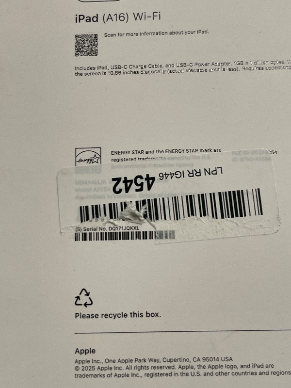 Photo 1 of Apple iPad 11-inch: A16 chip, 11-inch Model, Liquid Retina Display, 128GB, Wi-Fi 6, 12MP Front/12MP Back Camera, Touch ID, All-Day Battery Life — Blue