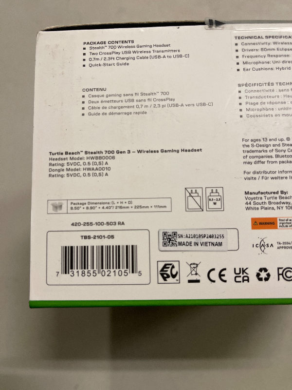 Photo 1 of Turtle Beach Stealth 700 Gen 3 Wireless Multiplatform Amplified Gaming Headset for Xbox Series X|S, Xbox One, PC, PS5, Mobile – 60mm Drivers, AI Noise-Cancelling Mic, Bluetooth, 80-Hr Battery – Black