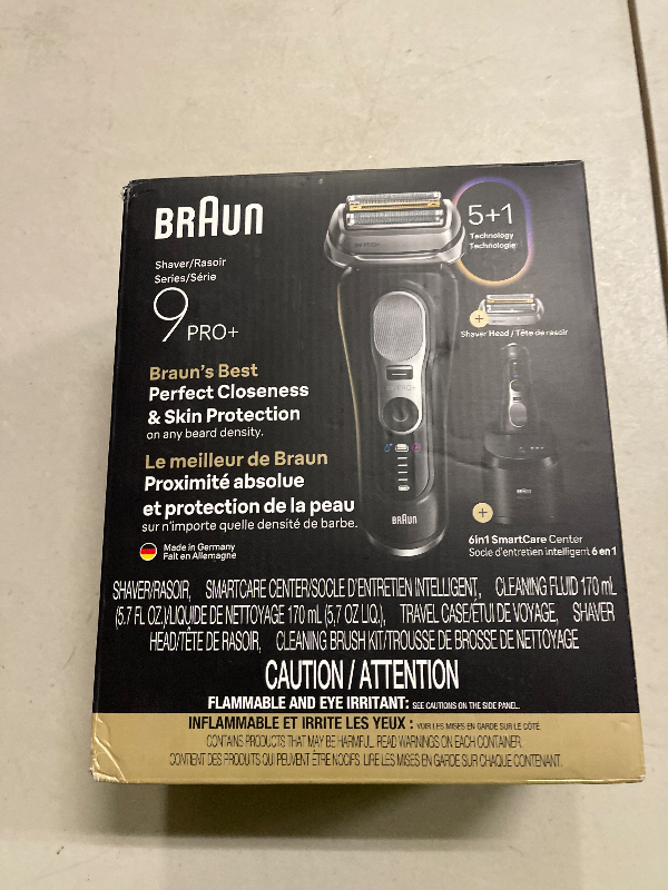 Photo 1 of Braun Series 9 PRO+ Electric Shaver, Pro SensoAdapt, 6in1 SmartCare Center, Wet & Dry Razor, 9660CCPS, Black