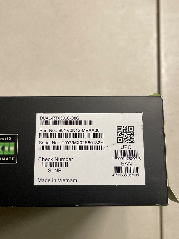 Photo 1 of ASUS Dual GeForce RTX™ 5060 8GB GDDR7 OC Edition (PCIe 5.0, 8GB GDDR7, DLSS 4, HDMI 2.1b, DisplayPort 2.1b, 2.5-Slot Design, Axial-tech Fan Design, 0dB Technology, and More)