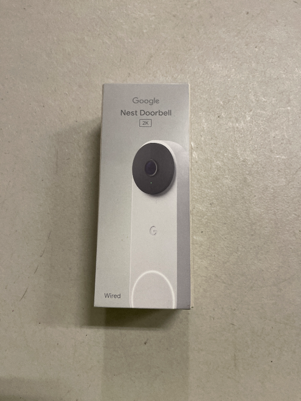 Photo 1 of Google Nest Doorbell (Wired, 3rd Gen) - 2K Video and Gemini, Live View, Night Vision, 2-Way Audio - Works with Google Home - 2025 Model - Snow