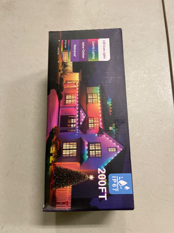 Photo 1 of 200FT Permanent Outdoor Lights for House, 2025 Smart RGB LED Outside Eaves Lights with APP Remote Control, IP67 Waterproof Outdoor Lighting Decor for Christmas Holiday, Halloween, Roof, Party, Daily