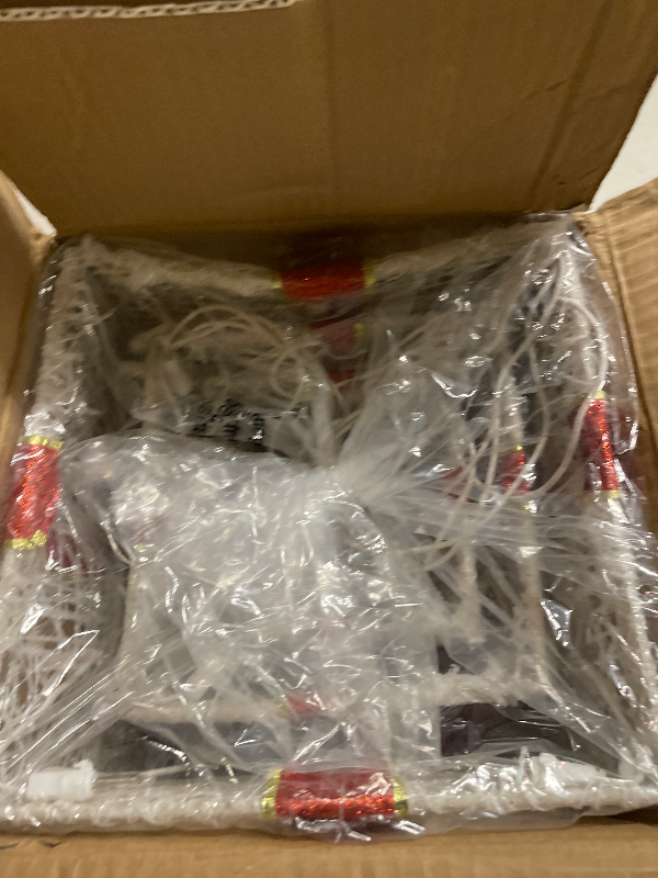 Photo 1 of 3-Piece Lighted Gift Boxes - Pre Lit Christmas Decoration with Ribbons for Indoor/Outdoor Use (8in) - Weather Resistant Yard Home Decor with Warm UL Lights