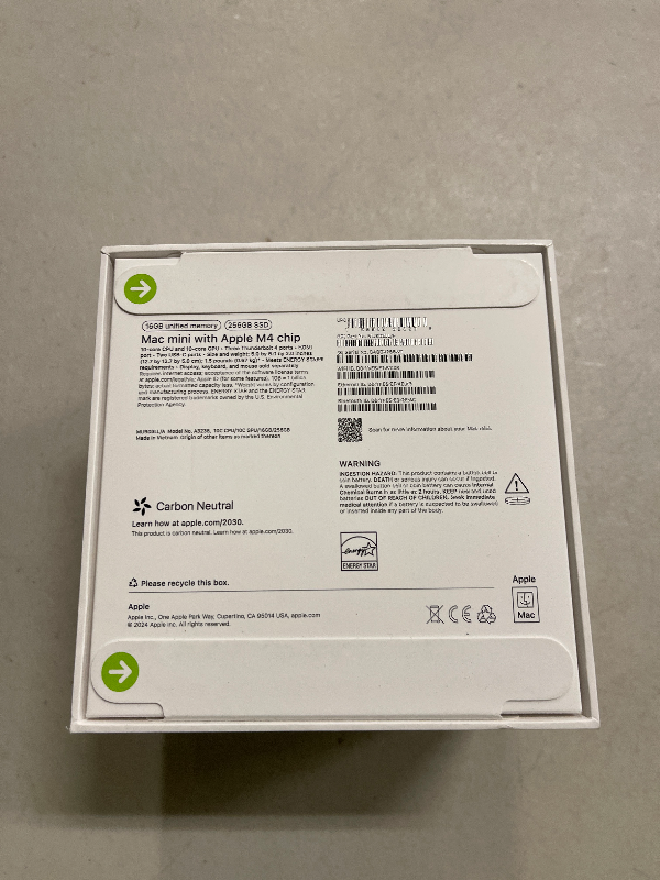 Photo 1 of Apple 2024 Mac mini Desktop Computer with M4 chip with 10?core CPU and GPU: Built for Apple Intelligence, 16GB Unified Memory, 256GB SSD Storage, Gigabit Ethernet. Works with iPhone/iPad