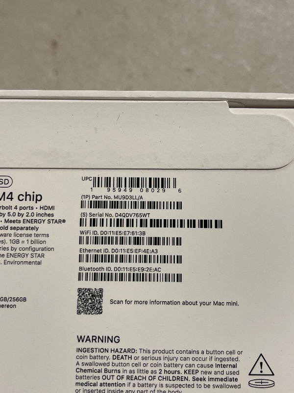 Photo 1 of Apple 2024 Mac mini Desktop Computer with M4 chip with 10?core CPU and GPU: Built for Apple Intelligence, 16GB Unified Memory, 256GB SSD Storage, Gigabit Ethernet. Works with iPhone/iPad