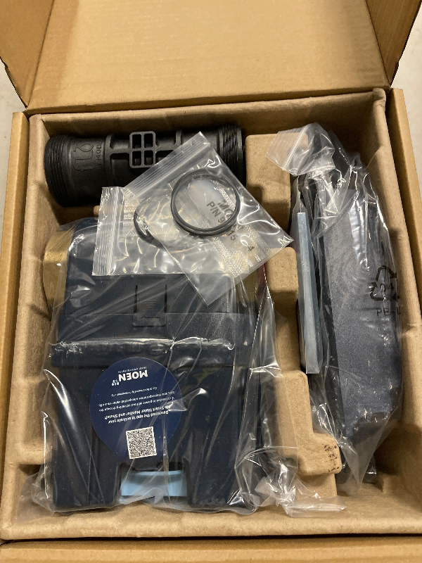 Photo 1 of Moen Flo Smart Water Monitor and Automatic Shutoff Sensor, Wi-Fi Connected Water Leak Detector for 1-1/4-Inch Diameter Pipe, 900-002