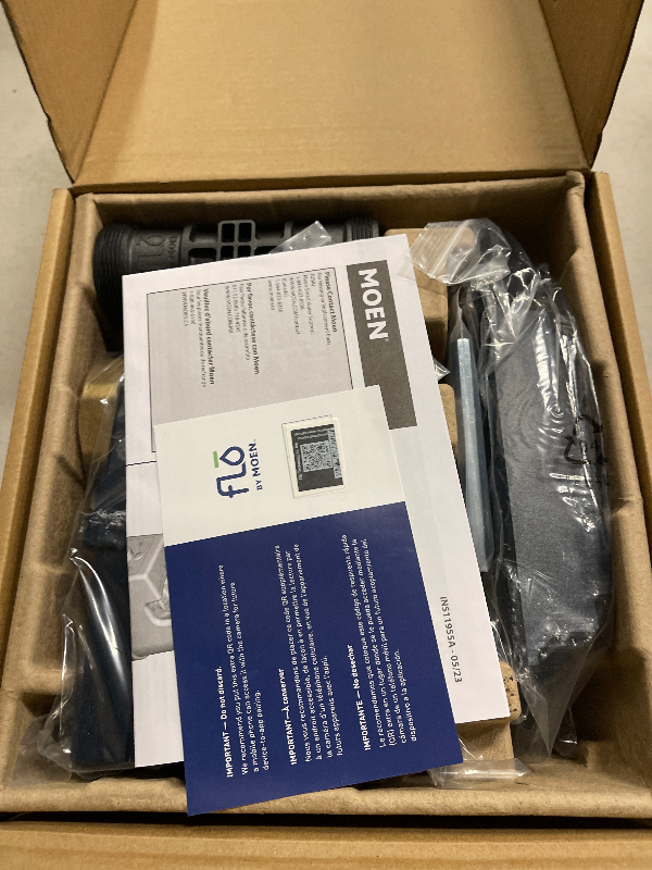 Photo 1 of Moen Flo Smart Water Monitor and Automatic Shutoff Sensor, Wi-Fi Connected Water Leak Detector for 1-1/4-Inch Diameter Pipe, 900-002