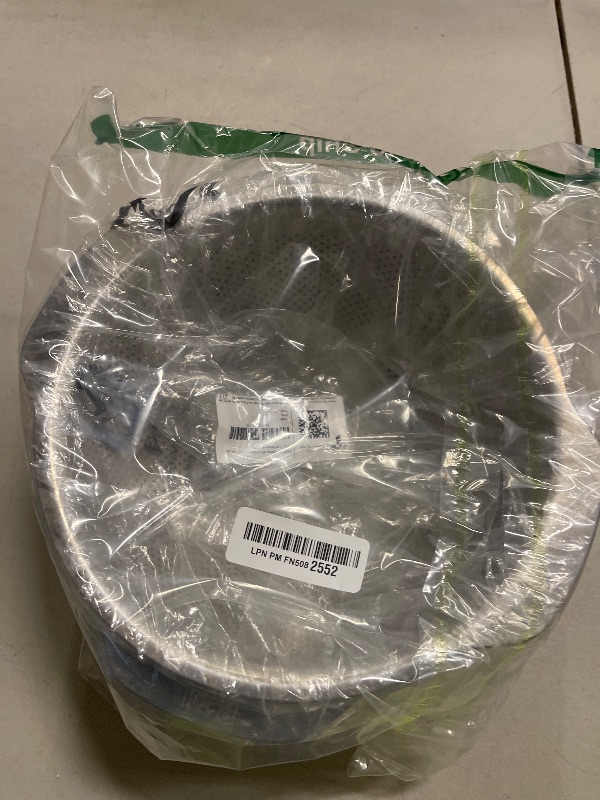 Photo 1 of 18/8 Stainless Steel Microwell Colander, 3.5QT Large Capacity with Handle Kitchen Food Strainer Basket for Washing Vegetables, Fruits, Rice, and Pasta (primary colour, 3.5QTColander+3.5QT Mixing bowl)